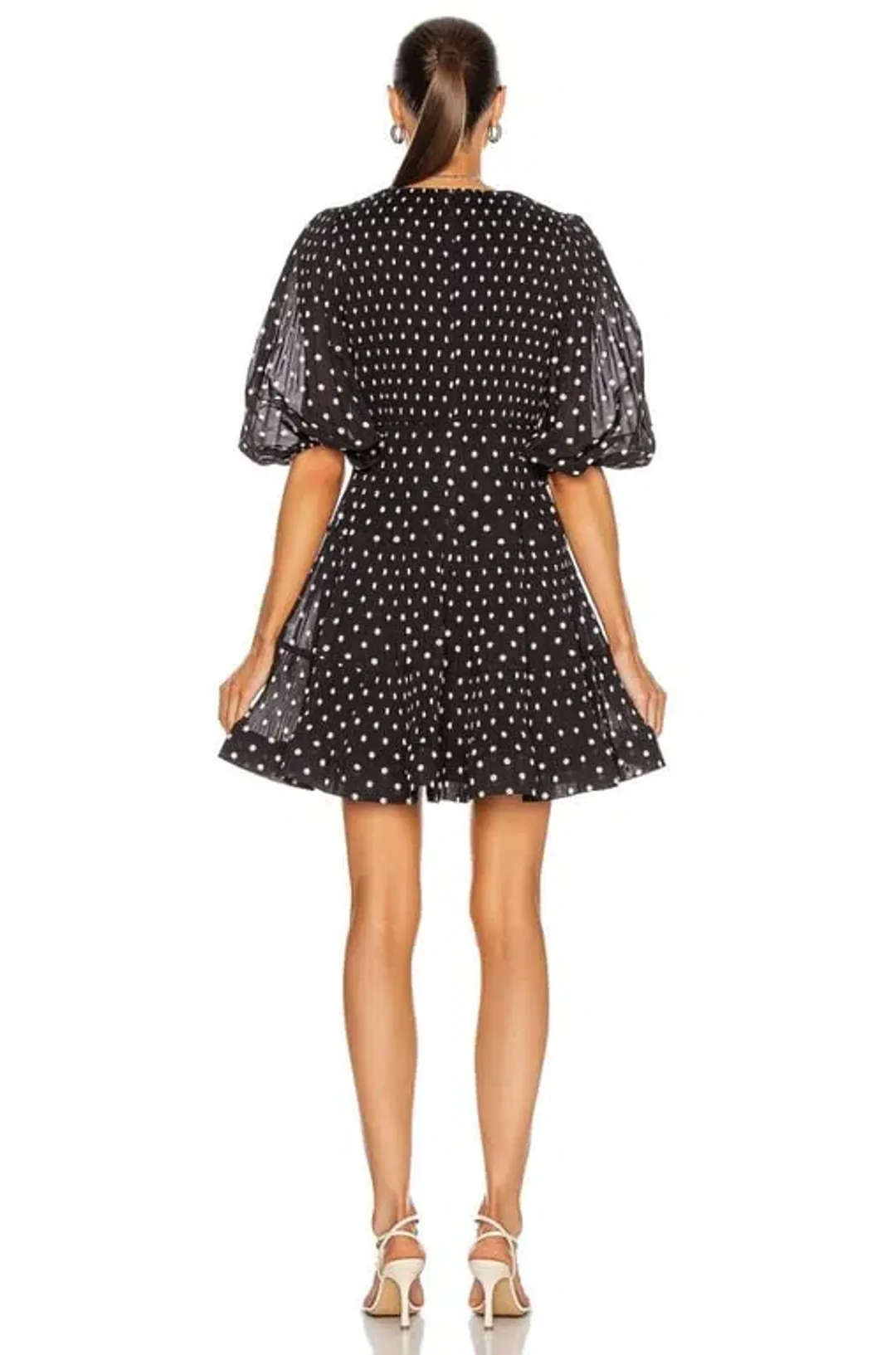 Zimmermann Pleated Long Sleeve Mini Dress Print Size 1/AU 10 for rent on The Volte - main image
