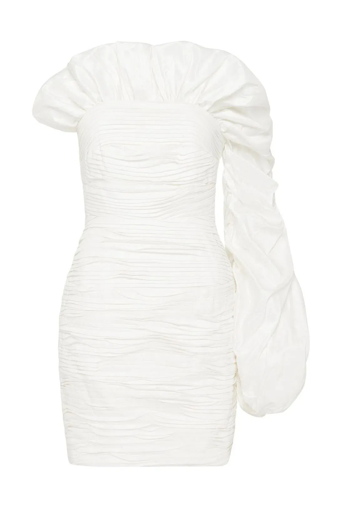 Aje Allegro Tucked Puff Dress White Size AU 10 for rent on The Volte - main image