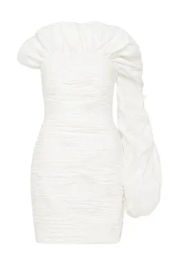 Aje Allegro Tucked Puff Dress White Size AU 10 for rent on The Volte - image 3