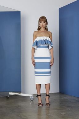 By Johnny Borderline Frill Strapless Dress Size 10 for rent on The Volte - image 1