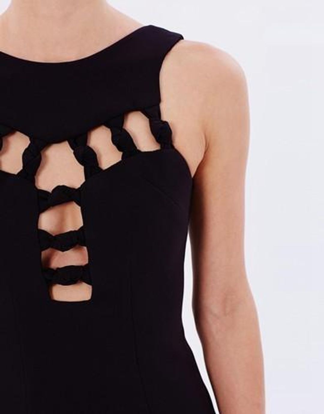 By Johnny Black Open Knot Front Dress black size 8 for rent on The Volte - main image