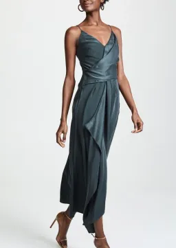 Acler Lucas Silk Dress in Dark Green Size 6 for rent on The Volte - image 4
