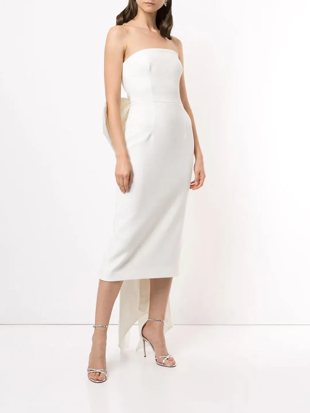 Rebecca Vallance Amore Sleeveless Midi Dress Ivory Size 6 / XS for rent on The Volte - main image
