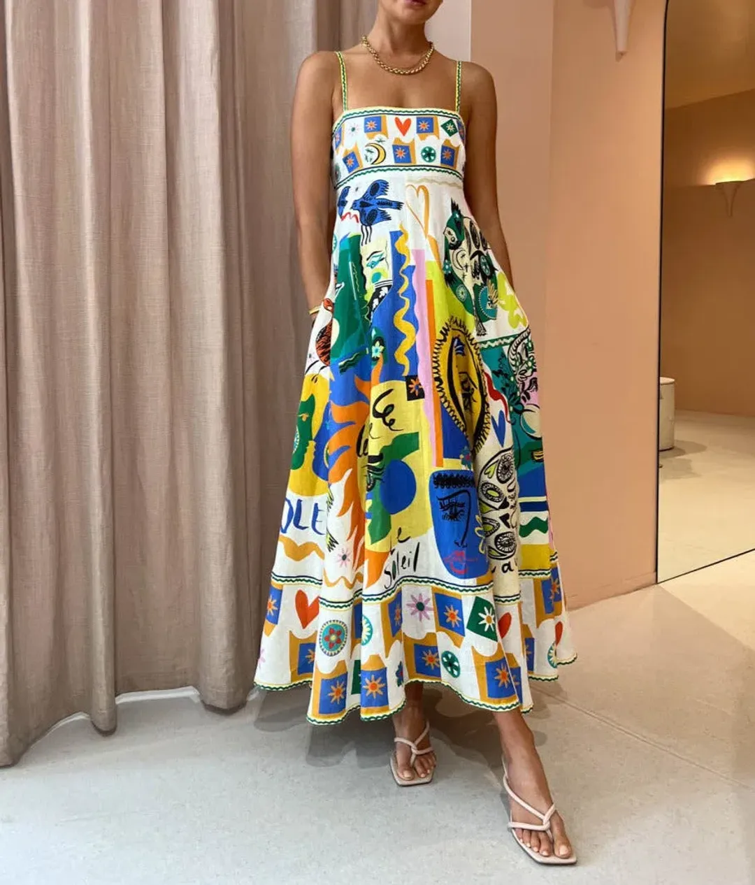 Alemais Soleil Sundress Multi Size 10 for rent on The Volte - main image