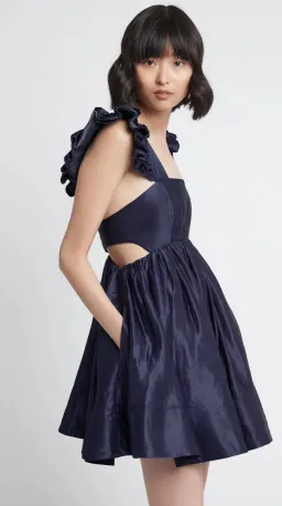 Aje Revitalise Frill Mini Dress Washed Indigo Size 6 / XS for rent on The Volte - image 5