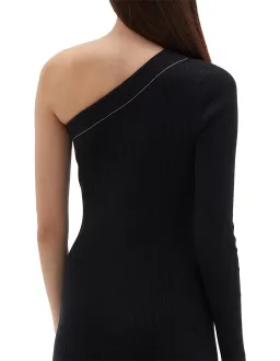 Bassike Asymmetrical One Shoulder Dress Black Size 4 for rent on The Volte - image 5