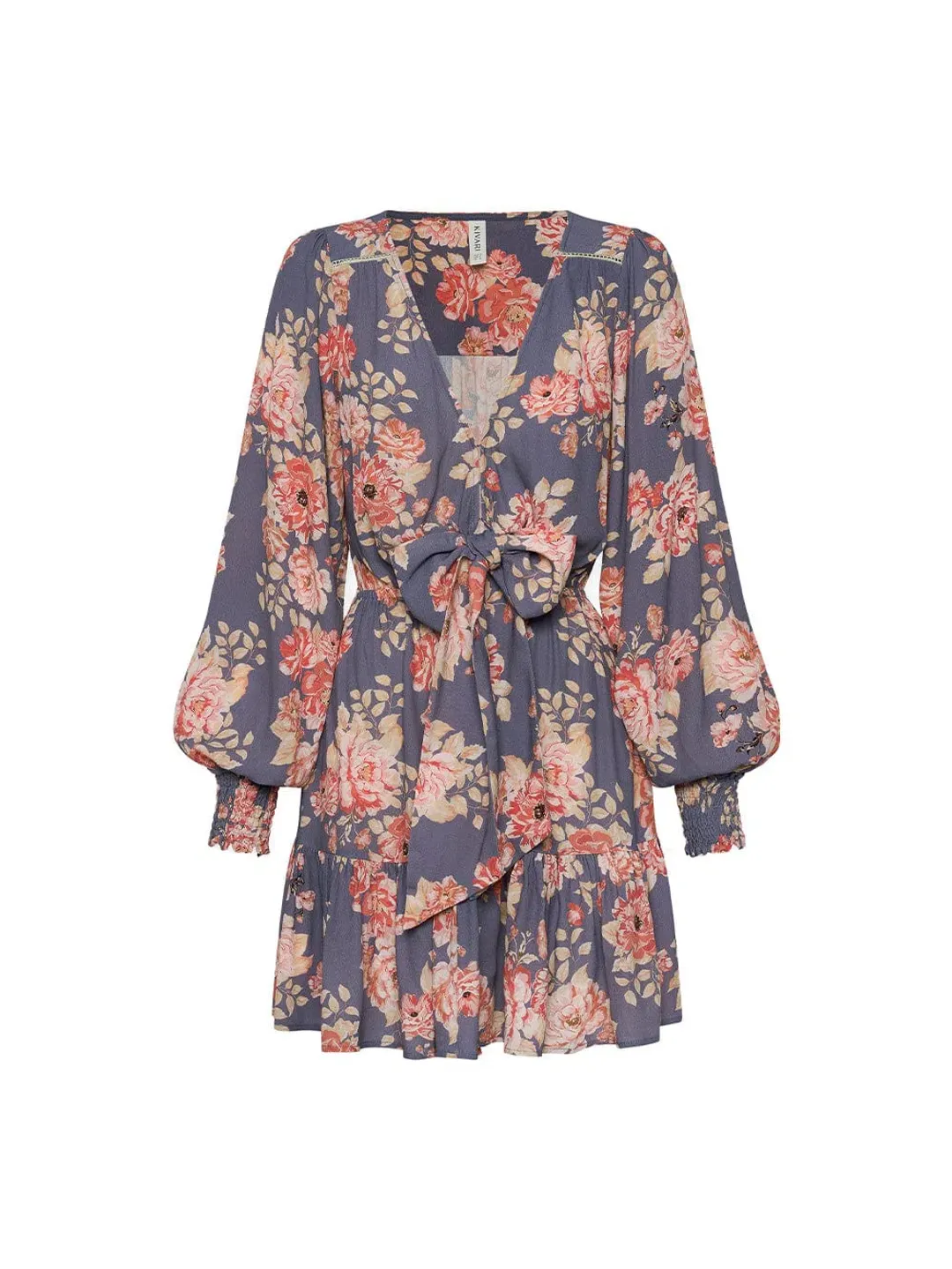 Kivari Madelyn Tie Front Mini Dress Floral Size 14 for rent on The Volte - main image