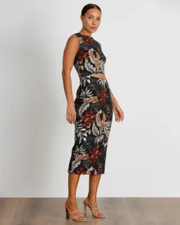 Pasduchas Keep Palm Midi Dress Print Size 8 for rent on The Volte - image 2