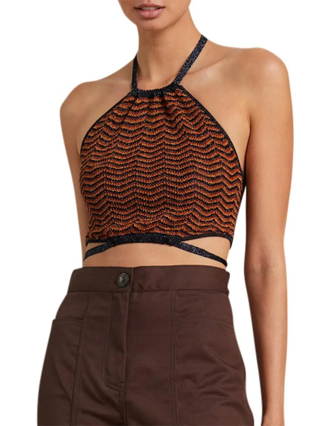 Bec & Bridge Ziggy Lurex Halter Top Print Size 10 for rent on The Volte - main image