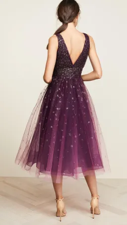 Marchesa Notte Ombre Embellished Tulle Gown Purple Size AU 14 for rent on The Volte - image 2