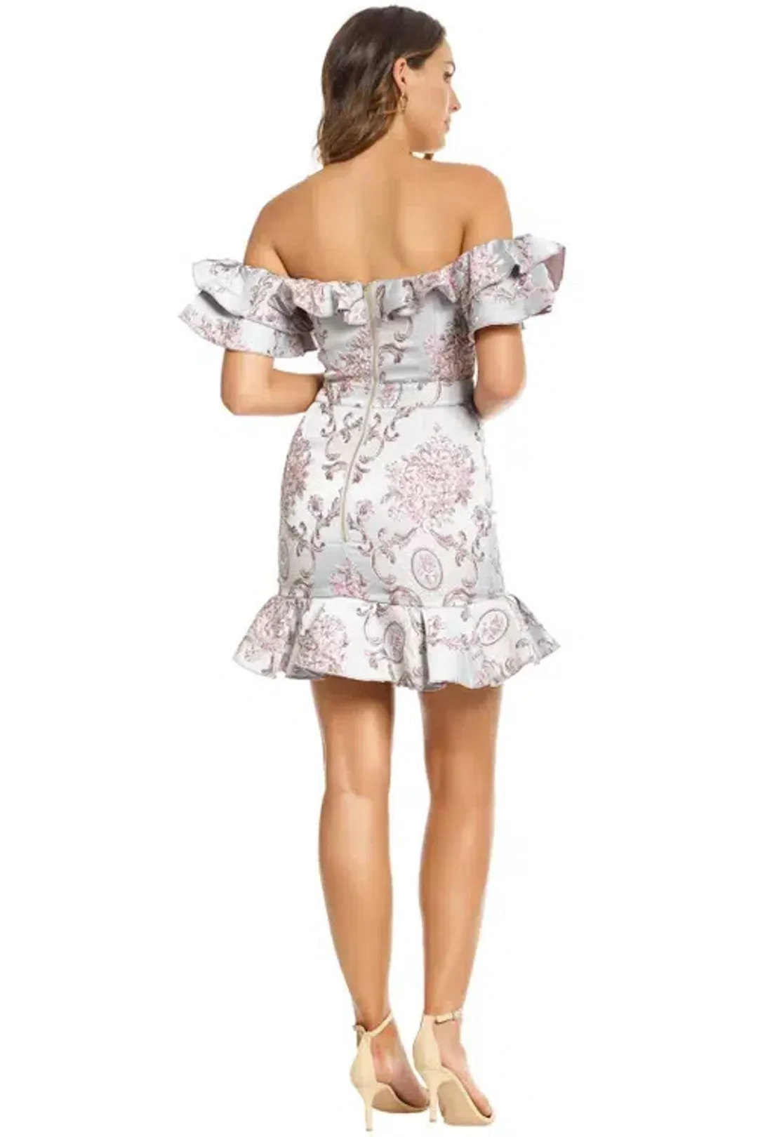 We Are Kindred Mollie Off the Shoulder Dress Grey Size AU 10 for rent on The Volte - main image