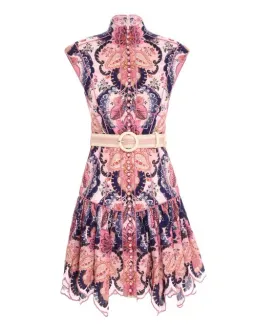 Zimmermann Laurel Flared Mini Dress Pink Size 1 / AU 10   for rent on The Volte - image 1
