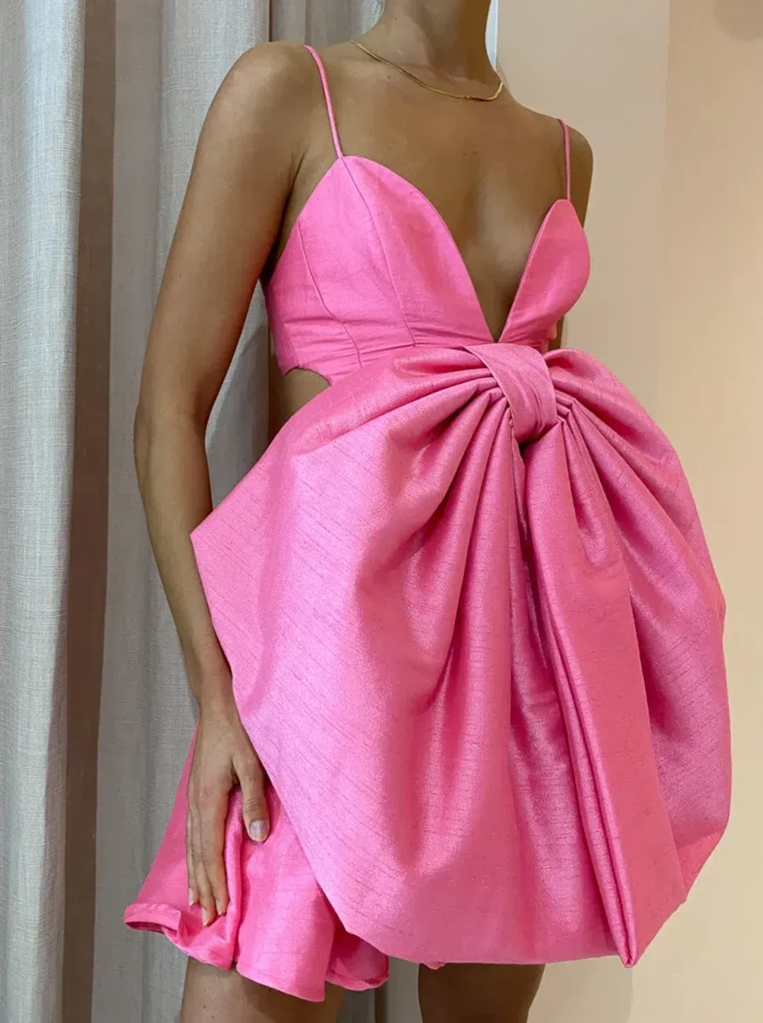 Helen O’connor Valentine Dress In Flamingo Pink Size AU 10 for rent on The Volte - main image