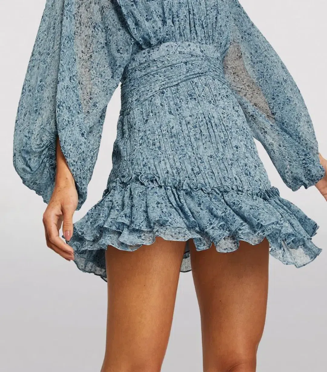 Shona Joy Harmony Ruched Mini Dress Blue Size AU 16 for rent on The Volte - main image