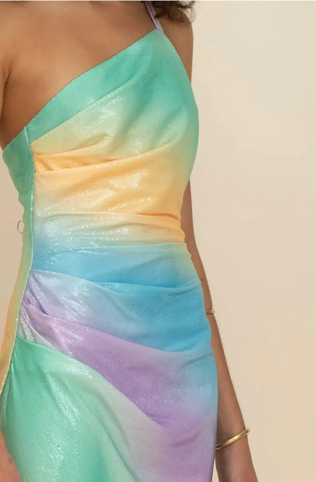 Suboo Ombre One Shoulder Split Maxi Multi Color Size S / AU 8 for rent on The Volte - main image