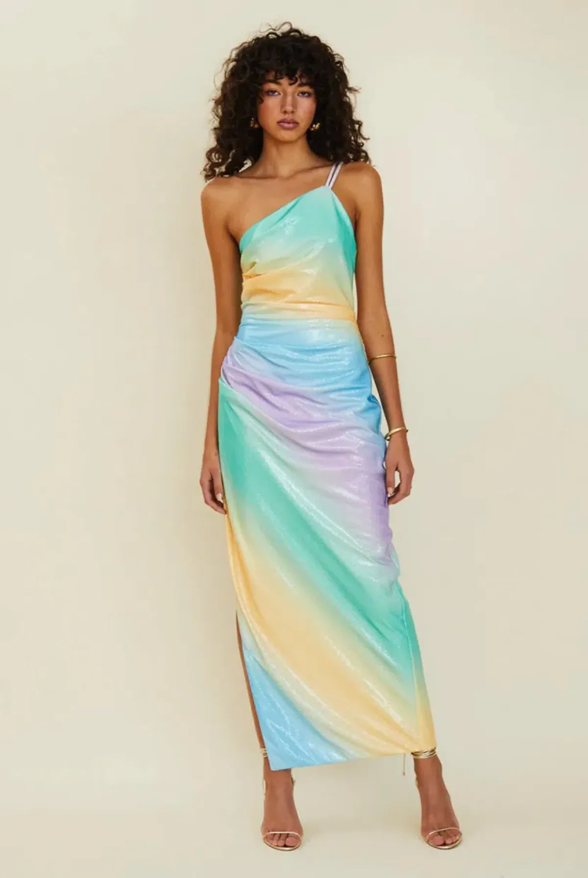 Suboo Ombre One Shoulder Split Maxi Multi Color Size S / AU 8 for rent on The Volte - main image