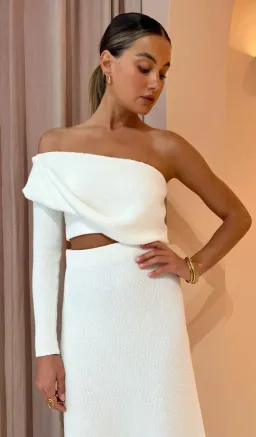 Camilla and Marc Javier Knit Cut-out Midi Dress in White Size S / AU 8 for rent on The Volte - image 2