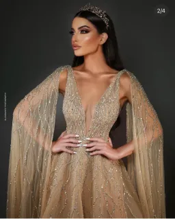 Elie Bejjani Ball Gown Gold Size 6 / XS for rent on The Volte - image 3