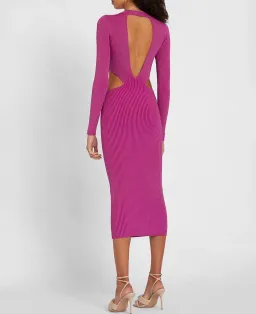 By Johnny Raine Knit Midi Dress Berry Size 10 for rent on The Volte - image 3