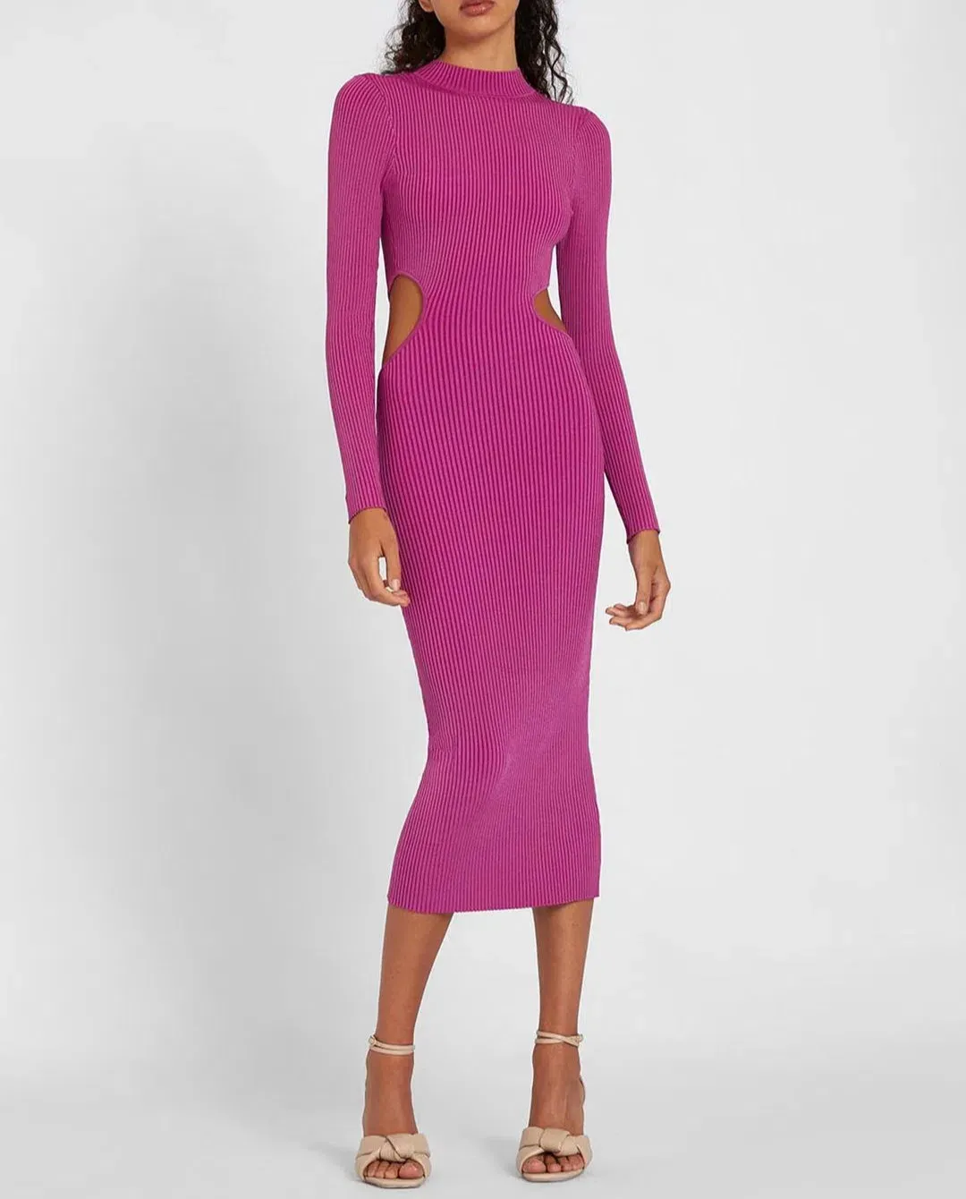 By Johnny Raine Knit Midi Dress Berry Size 10 for rent on The Volte - main image