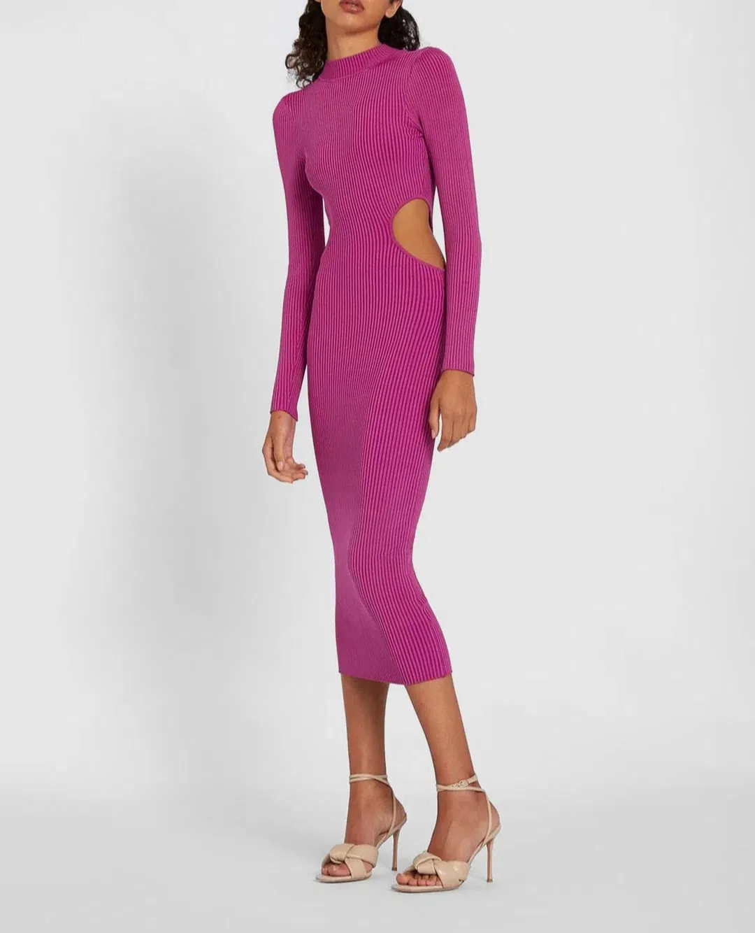 By Johnny Raine Knit Midi Dress Berry Size 10 for rent on The Volte - main image