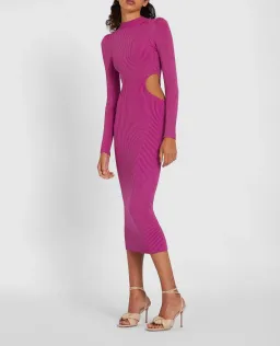 By Johnny Raine Knit Midi Dress Berry Size 10 for rent on The Volte - image 2