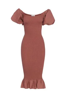 Sheike Betsy Shirred Dress Pink Size 10  for rent on The Volte - image 2