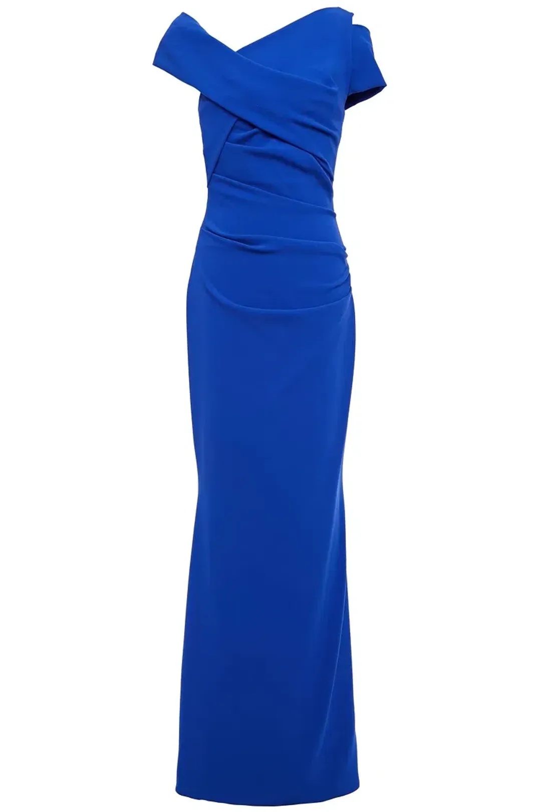 Talbot Runhof Moa Ruched Stretch-Crepe Gown Blue Size 6  for rent on The Volte - main image