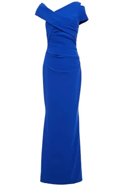 Talbot Runhof Moa Ruched Stretch-Crepe Gown Blue Size 6  for rent on The Volte - image 4