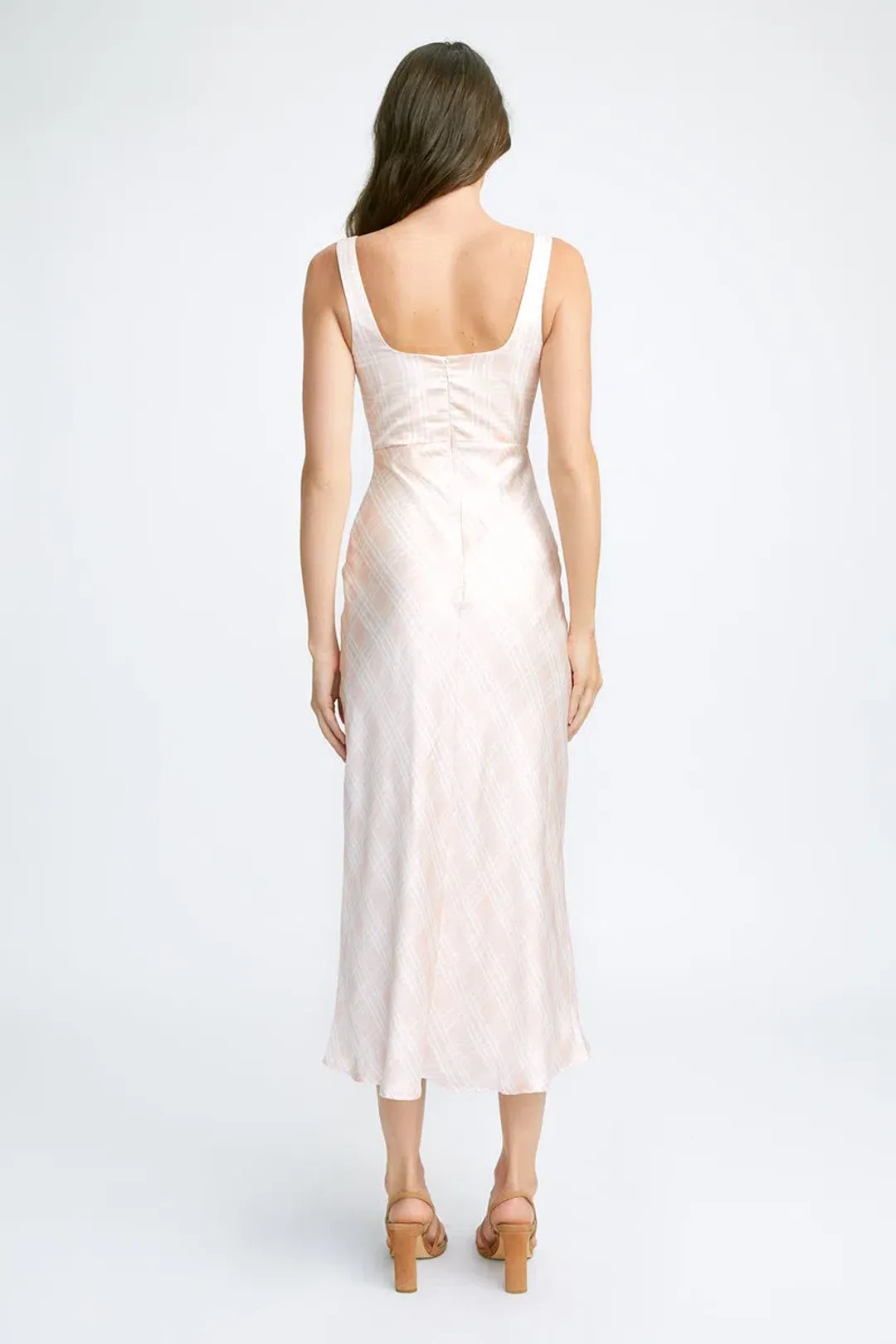 Kookai Yale Midi Dress Checkered Prints Size 8 for rent on The Volte - main image