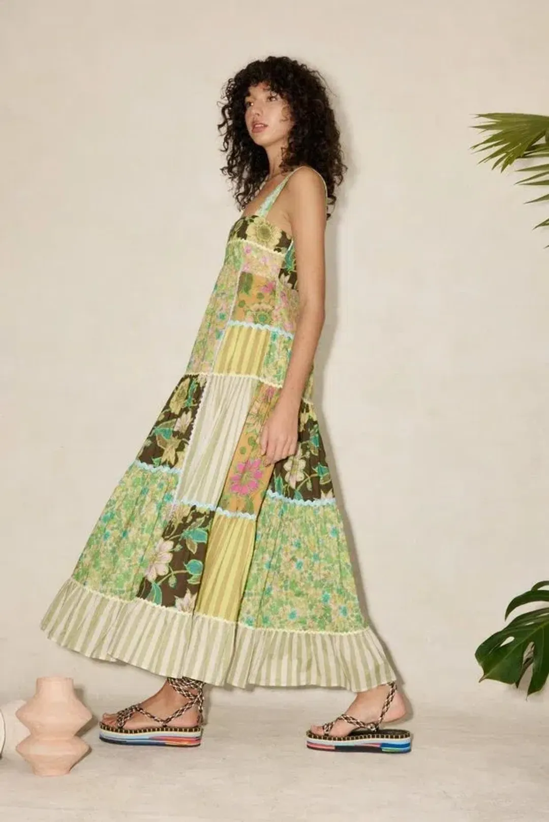 Alemais Winnie Spliced Midi Dress Multi Size AU 8 for rent on The Volte - main image