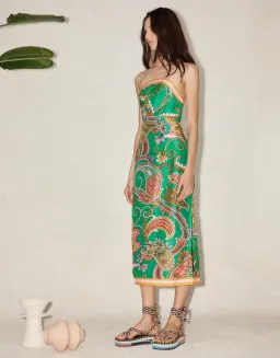 Alemais Marion Bodice Dress Emerald/Print Size 8 for rent on The Volte - image 2