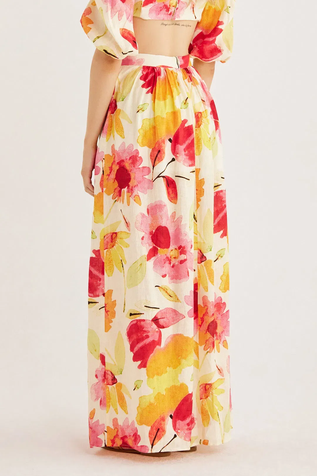 Rumer the Label Floral Linen Skirt Sunshine Floral Size Small / AU 8 for rent on The Volte - main image