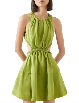 Aje Voyage Braided Cut Out Mini Dress Green Size AU 6 for rent on The Volte - image 1