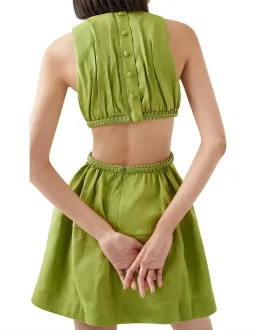 Aje Voyage Braided Cut Out Mini Dress Green Size AU 6 for rent on The Volte - image 3