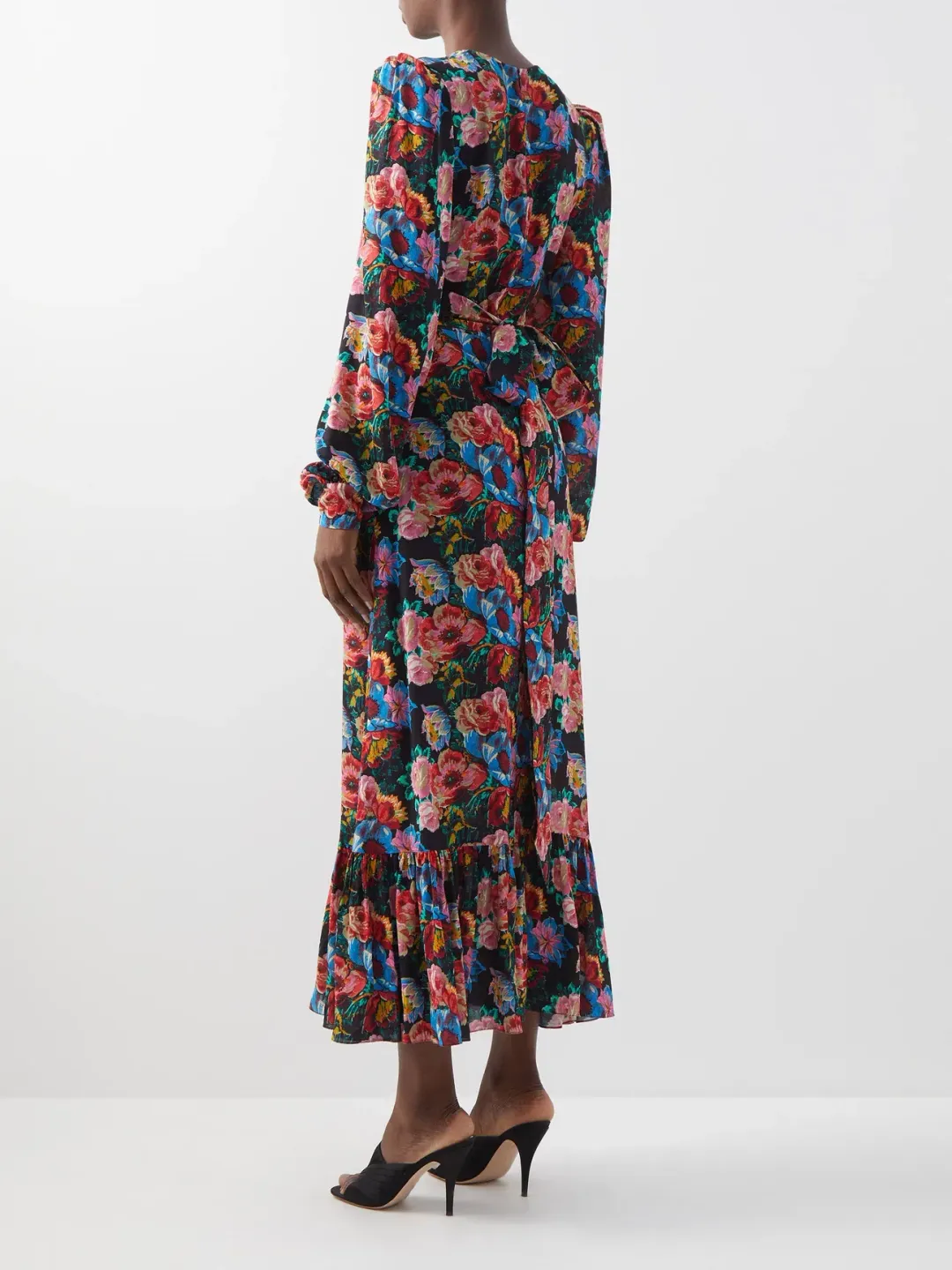 The Vampire’s Wife The Villanelle floral-print crepe dress Pink Size 14 for rent on The Volte - main image