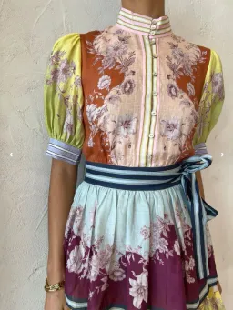 Alemais Marlow Frill Midi Dress in Mix Paisley Size AU 6 for rent on The Volte - image 4