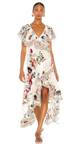 Camilla Frill Sleeve Long Dress in Fairy Godmother Print Size 8  for rent on The Volte - image 5