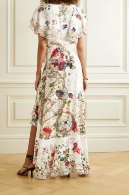 Camilla Frill Sleeve Long Dress in Fairy Godmother Print Size 8  for rent on The Volte - image 2