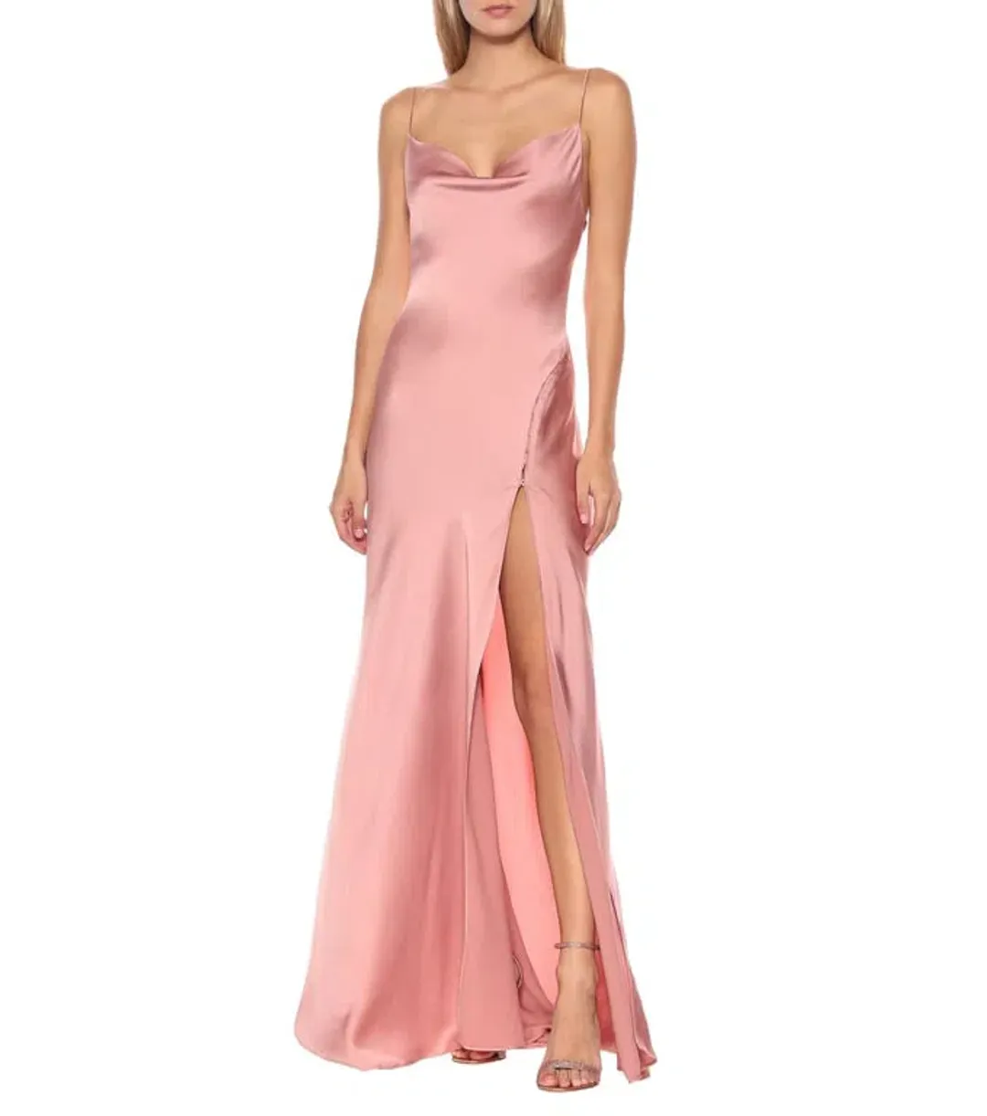 Jonathan Simkhai Satin Maxi Slip Gown Rose Size S (AU 8) for rent on The Volte - main image