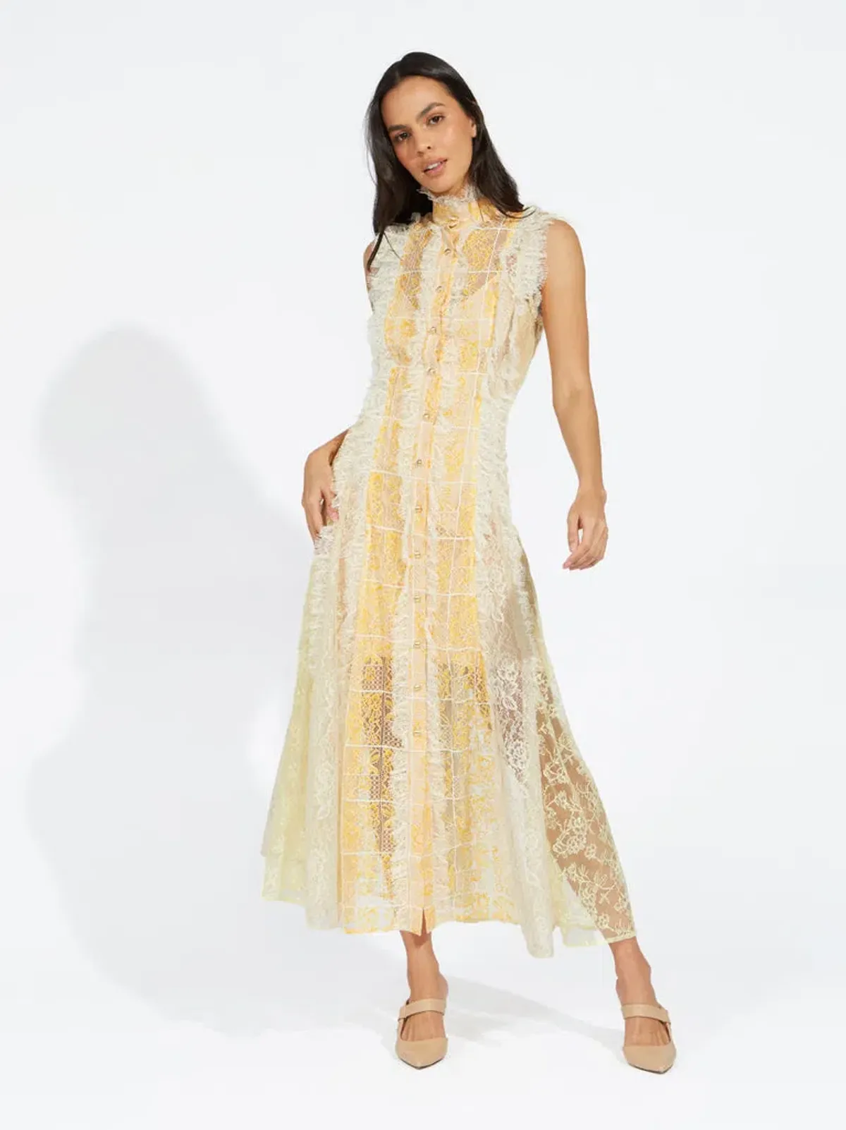 Alice McCall Oh! You Pretty Thing Midi Dress Yellow Size 6 for rent on The Volte - main image