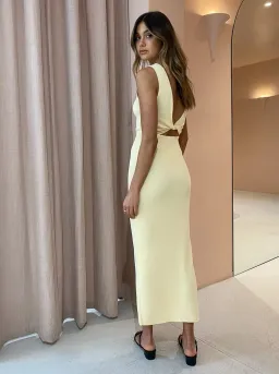 Bec & Bridge Sorbet Summer Midi Dress Butter Yellow Size 8 / S for rent on The Volte - image 3