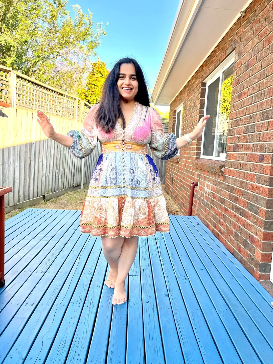 Zimmermann Anneke Lantern Mini Dress Print Size 3 / Au 14 for rent on The Volte - main image