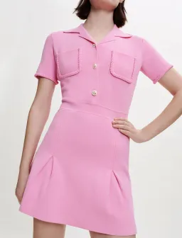 Maje Knit Mini Dress Pink Size 8 / S for rent on The Volte - image 2