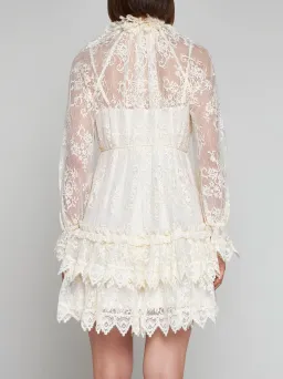 Zimmermann Lace Swing Mini Dress Cream Size 8 for rent on The Volte - image 2