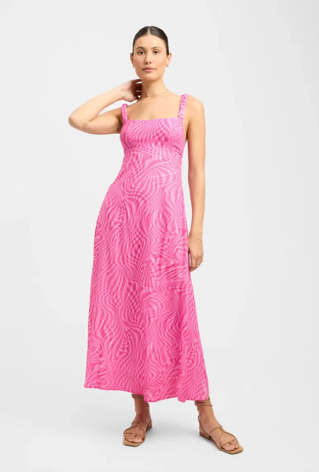 Kookai Athena Strap Dress Pink Size 8 for rent on The Volte - main image