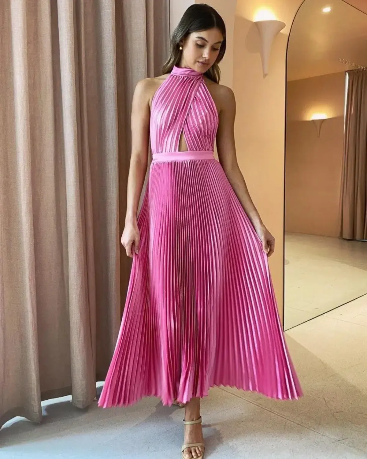 Lidee Renaissance Split Gown Hot Pink Size AU 10  for rent on The Volte - main image