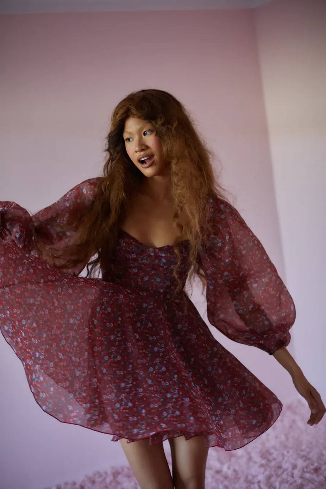 Selkie Crimson Princess Dress Floral Size XS/AU 8 for rent on The Volte - main image