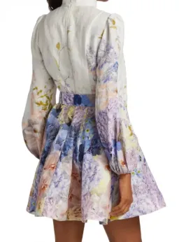 Zimmermann Rhythmic Buttoned Mini Dress Floral Size 12 for rent on The Volte - image 2