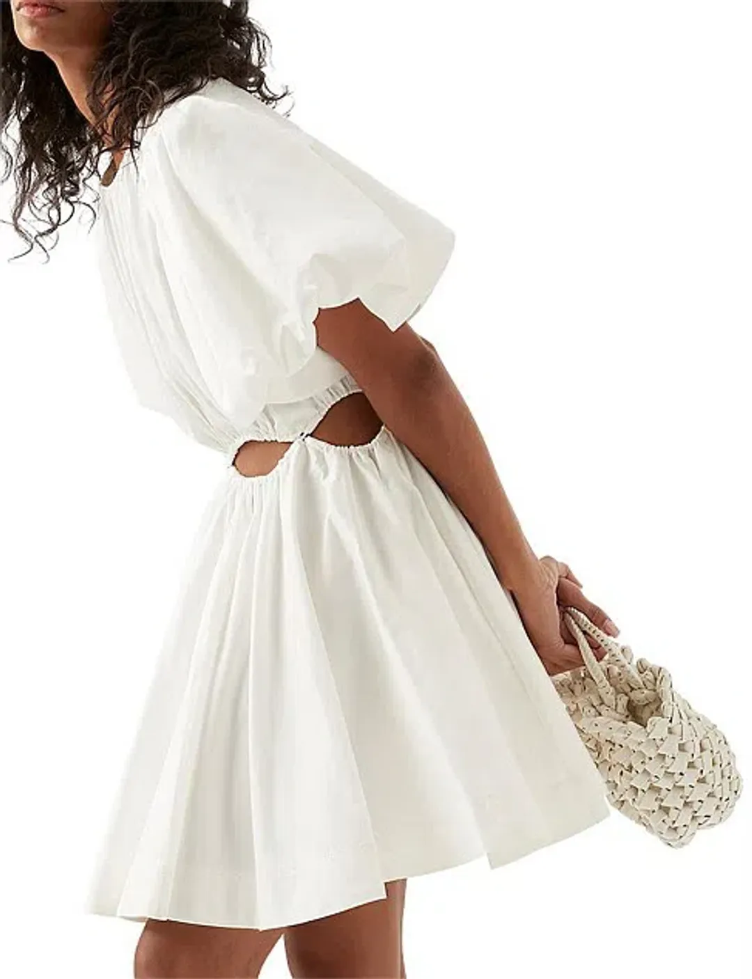 Aje Henriette Cut Out Mini Dress White Size 8 for rent on The Volte - main image